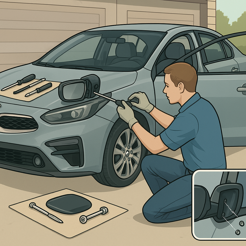 How to Replace a Broken Kia Side Mirror: